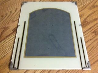 Reverse Painted Art Deco Picture Frame Cream Black Gold 10 " X 12 "