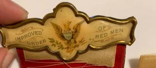 Antique Improved Order Of Red Men UNCAS Tribe 67 Ribbon Celluloid Pin,  Ohio 3