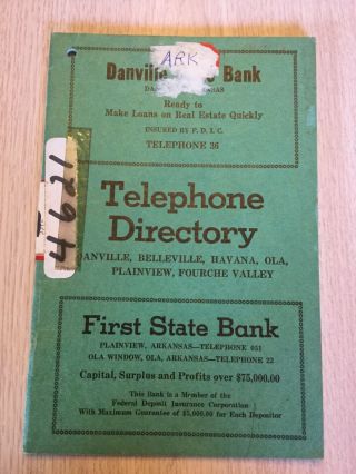 Rare Local Telephone Book Directory 1950’s Era Danville Ola Plainview Arkansas