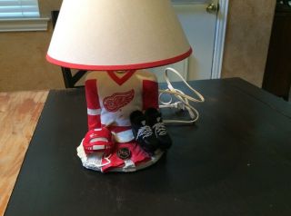 Rare Vintage 1999 Nhl Hockey Detroit Red Wings Ceramic Lamp Heavy Quality Rare
