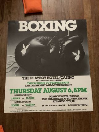 Rare 1981 Onsite Johnny Carter Vs.  Flores Vintage Playboy Boxing Poster