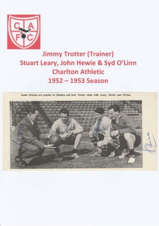 Jimmy Trotter Charlton Athletic Trainer & 3 Others Rare Orig Signed Mag Cutting