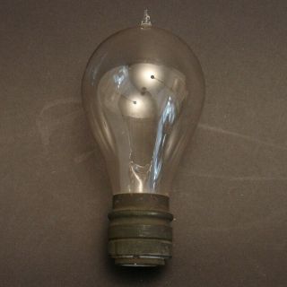 Antique 1890s Thomson Houston Light Bulb,  Filament Intact,  Glass Tipped,  Edison Era