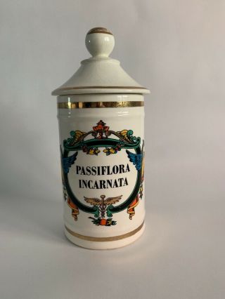 Vintage Apothecary Jar Passiflora Incarnata Purple Passionflower