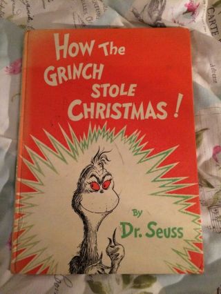 1st Edition How The Grinch Stole Christmas Dr Seuss 1973 A4 Sized Hardback Rare