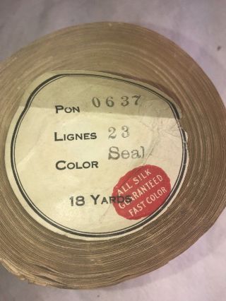 1 yards 2” wide vintage roll grosgrain Seal Brown ribbon hatband Silk 2