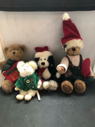 Vintage Boyds Bears Set Of 4 Christmas With Tags