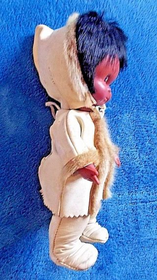 Vintage Eskimo doll by REGAL w leather skins 