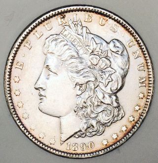 1890 P Morgan Dollar Ms,  Blast White Beauty Ultra Rare Date Wow Nr 13428