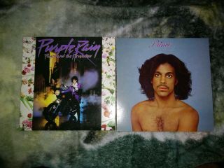 2 Prince Vinyl Albums1984 Vintage Purple Rain With Poster Rare 1979 Pr.