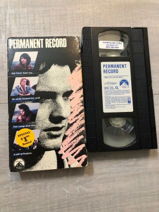 Rare Oop Permanent Record Vhs Film 1988 Keanu Reeves Lou Reed Joe Strummer Clash