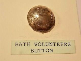Metal Detectorist Find Rare 1851 Bath Volunteers Silver Gilt Button