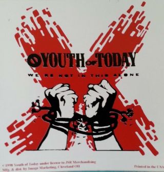 Youth Of Today Rare 3.  5 X 4 Inch Vinyl Screen Printed Sticker / Decal Nyhc,  Sxe