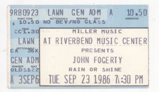 Rare John Fogerty 9/23/86 Cincinnati Oh Riverbend Mc Concert Ticket Stub Ccr