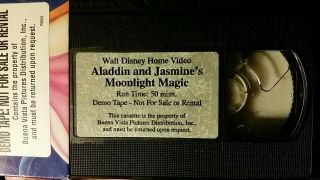 Aladdin and Jasmine ' s Moonlight Magic (VHS,  1998) Disney RARE DEMO PROMO VHS 3