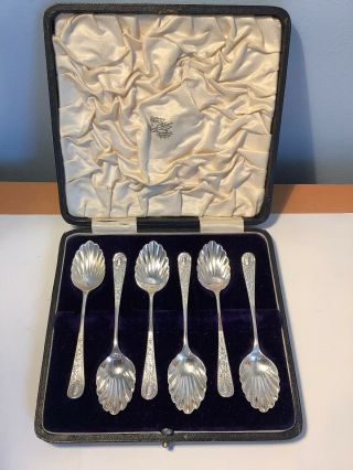Vintage Set Of 6 Silver Plated Epns Fruit Spoons Teaspoons