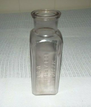 Vintage/antique Medical Department U.  S.  N.  United States Navy Empty Bottle Read