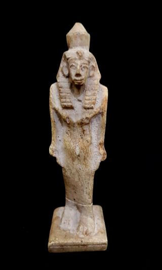 King Menes Statue Ancient Egyptian Antique Mena God Faience Hieroglyphic Pharaoh