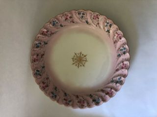 Antique Haviland Co.  H & C Limoges Gold Trim Serving Bowl 9” Pink Floral