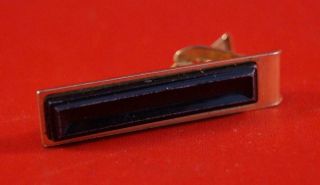 Vintage Black And Gold Tone Tie Bar Clasp