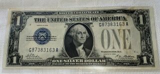 1928 $1 Dollar Note ✯ Rare Crisp ✯ Funny - Back Silver Certificate