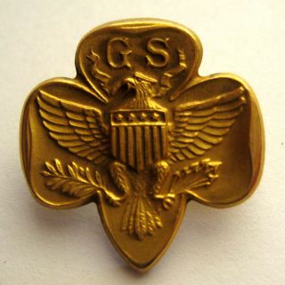 Rare 1/20 10k Gold Traditional Girl Scout Membership Pin Eagle Low Hallmark " R "