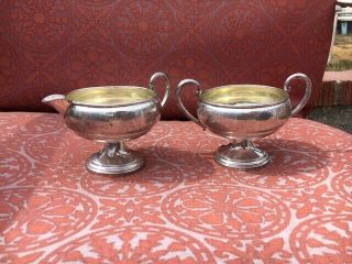 Revere Silversmiths Sterling Creamer And Sugar Dish Weighted 604