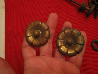 (2) Antique Swinging Mirror Bolts / Screws - Ornate Brass Dresser Cheval Floral