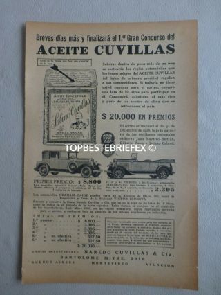 Graham Paige Car In Advertising Ad Page 1928 Argentine Spanish Rare