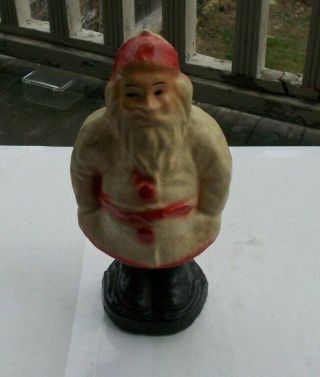 Rare Vintage Antique 7 " Early Santa Claus Paper Mache Figurine Statue Christmas