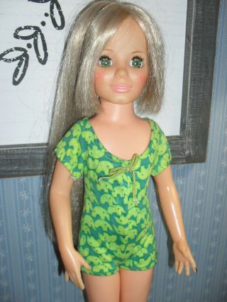 Vintage Ideal 18 " Kerry Doll Crissy Family Grow Hair Green Romper 1971