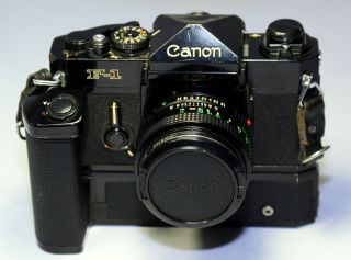 Rare Canon F - 1 Slr Camera W/ Power Winder Fd 50mm F/1.  4 Japan Exc