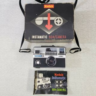 Kodak Instamatic 804 Vintage Camera Ektanar Lens Photography Antique Box & Inst