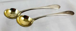 Matching Sterling Silver Salt Spoons With Gilded Bowls