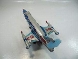 Rare Vintage Red China Friction Tin Toy Space Fiction Jet Plane Mf - 105 342
