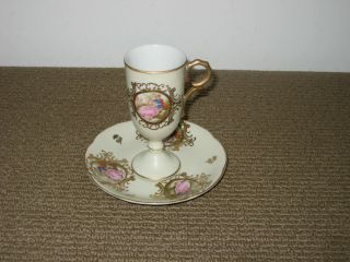 Vintage Lefton China Hand Painted Tea /coffee Cup & Saucer Courting Couple