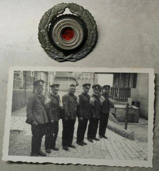 Rare Orig.  Ww2 German Post Visor Cap Wreath & Cockade,  Photo Of Postmans