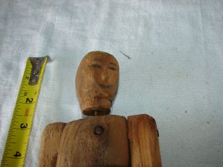 VINTAGE FOLK ART HAND CARVED WOOD WOODEN FIGURE JOINTED MAN PUPPET TYPE 2