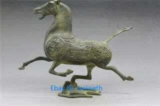 Exquisite Old Chinese Hand Made Bronze Statue Horse Fly Swallow Figure