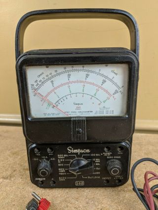 Vintage Simpson 260 Series 6 Multimeter Volt OHM Milliammeter with Leads 2