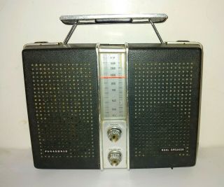 Rare Vintage Panasonic Model R - 1837 Dual Speaker 8 Transistor Am Radio