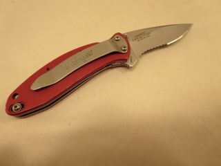 Kershaw Scallion 1620rdst Ken Onion Knife Red Spring Assist Rare Serrated Edge