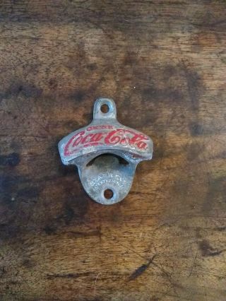 Vintage/antique Cast Coca - Cola Wall Mount Bottle Opener Starr X Coke