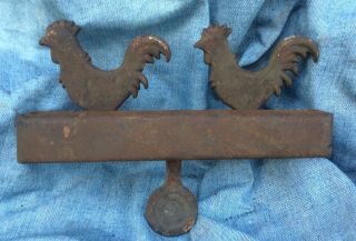 Antique Cast Iron Carnival Shooting Gallery Target Roosters