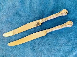 Set Of 2 Gorham Chantilly Sterling Silver French Hollow Knives 9 " No Mono