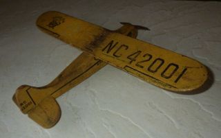 Vintage Wwii Wood Piper Cub J 3 Toy Airplane Antique Midcentury 1940s Nc 42001