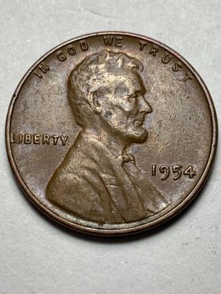 1954 Major Die Break CUD Error Wheat Cent Penny Rare US Coin 3