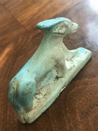 Extremely Rare Ancient Egyptian Faience Khnum Creator God Statue Circa 660 - 330bc