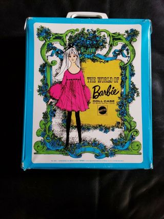 The World Of Barbie Doll Case Mattel Blue Green 1968 1002 For Teen - Age Doll