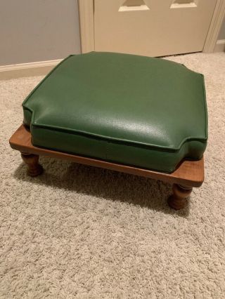Vtg Ethan Allen Mid Century Stacking Foot Stool Ottoman Olive Green